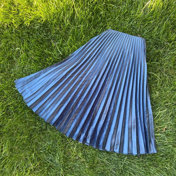 Zara Dresses & Skirts - Zara Deep Blue Pleated Midi Skirt
